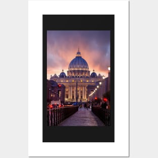 Saint Peter`s Basilica in Vatican City in Rome, Italy Posters and Art